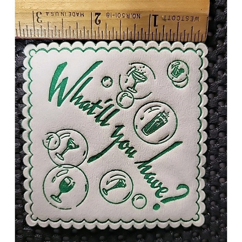 Vintage Royal Catch-All Paper Coasters Green White "What'll You Have?" Barware - Picture 12 of 13